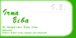 irma biba business card